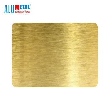 gold brushed aluminium composite panel acp sheet dibond in shanghai